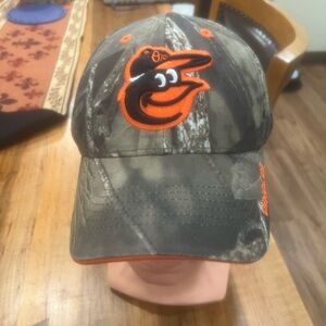 MLB Baltimore Orioles Camo Hat - Green and Orange